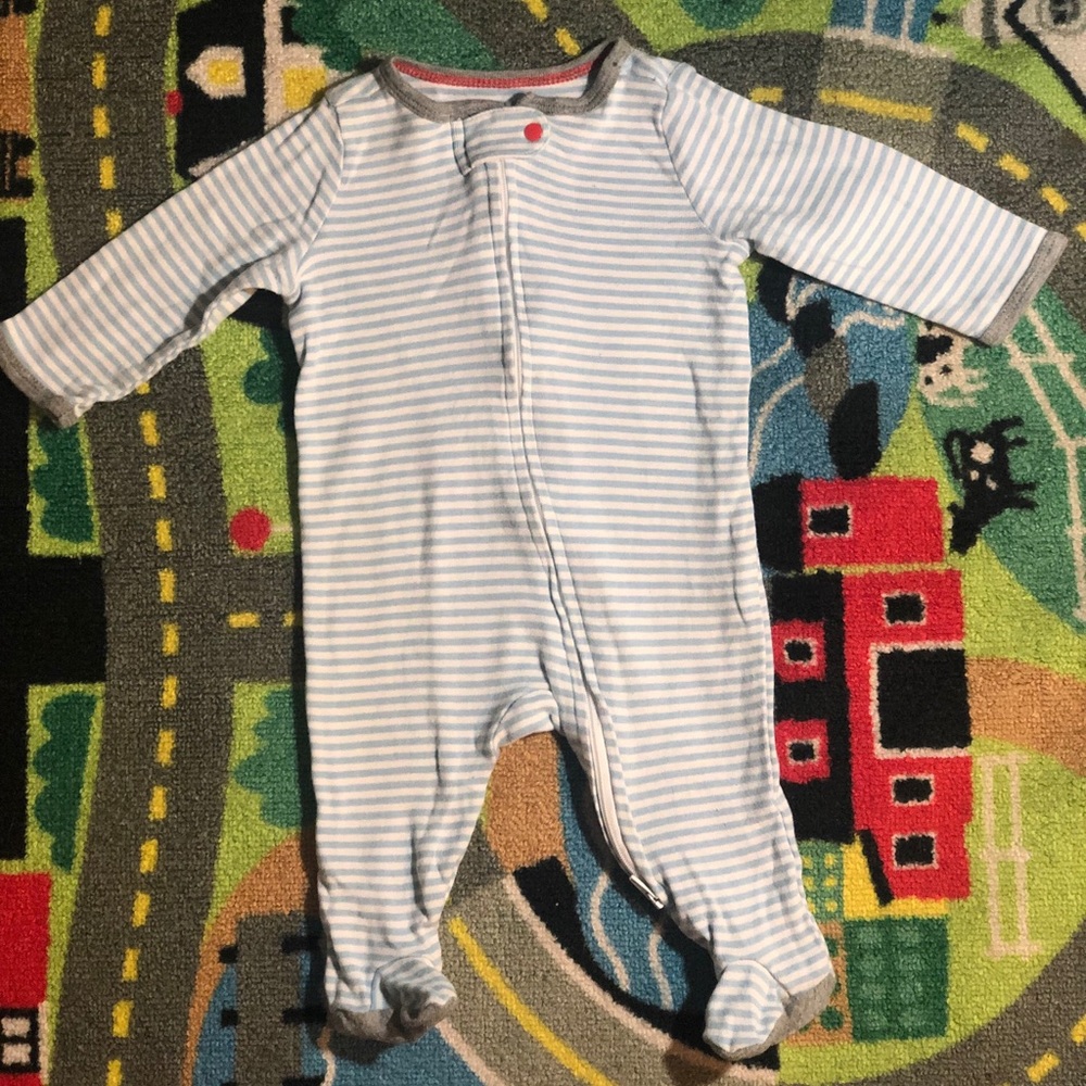 Cat & Jack Baby Striped Footed Sleeper – Blue & White | Size: NB/0-3M